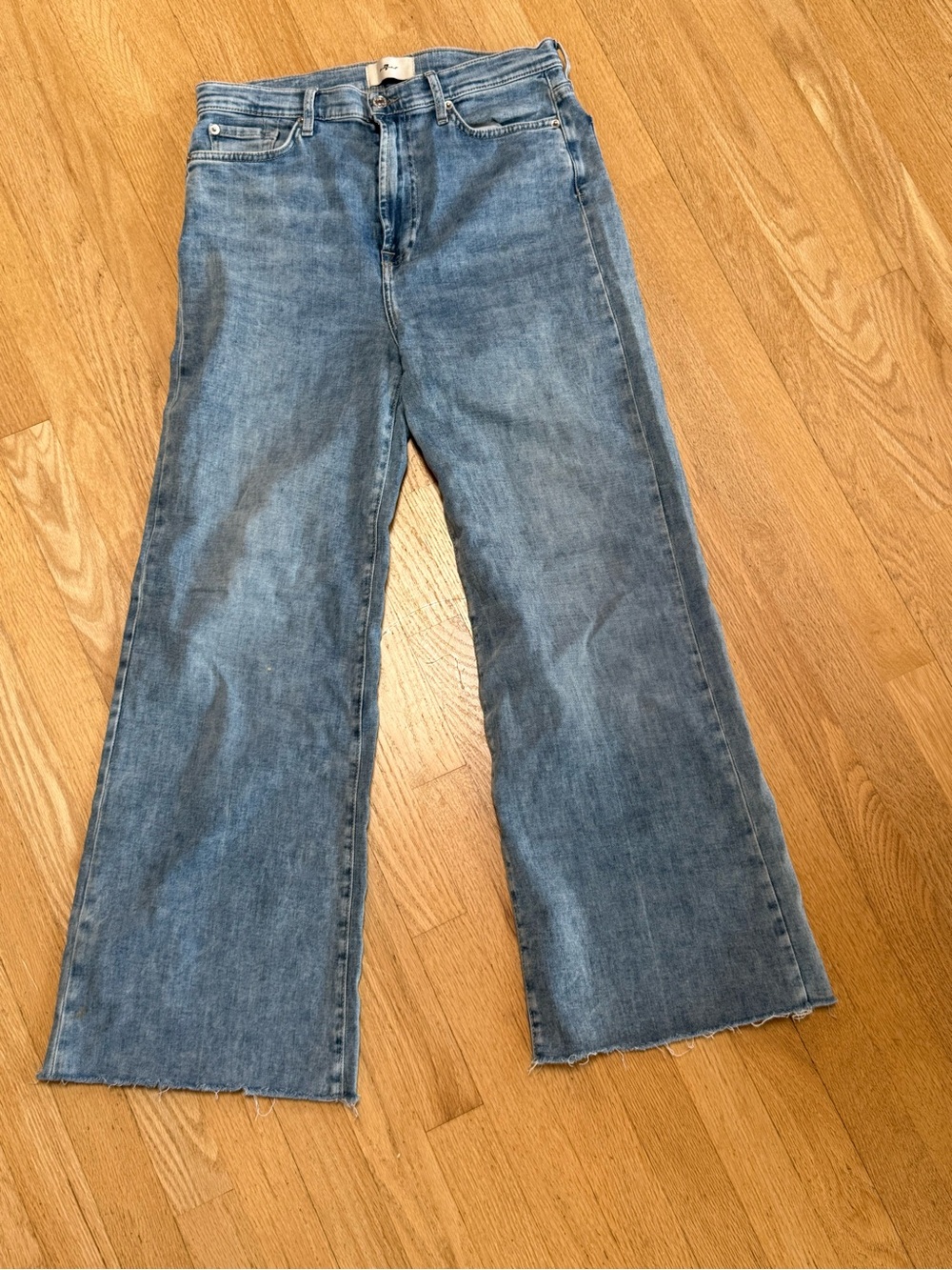 7 For All Mankind Wide-Leg Light Blue Denim Jeans